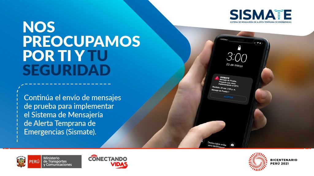 MTC Perú в Twitter: &quot;La implementación del Sismate, servicio que permitirá el envío de mensajes de alertas frente a la ocurrencia de desastres y emergencias, entra a su etapa final. Si llega