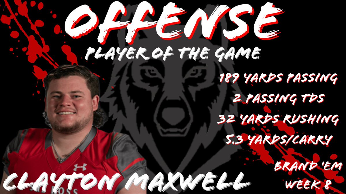 SRSUFootball's tweet photo. Week 8 Offensive Player of the Game goes to Clay10 Maxwell. https://t.co/aenT00a8Bf
