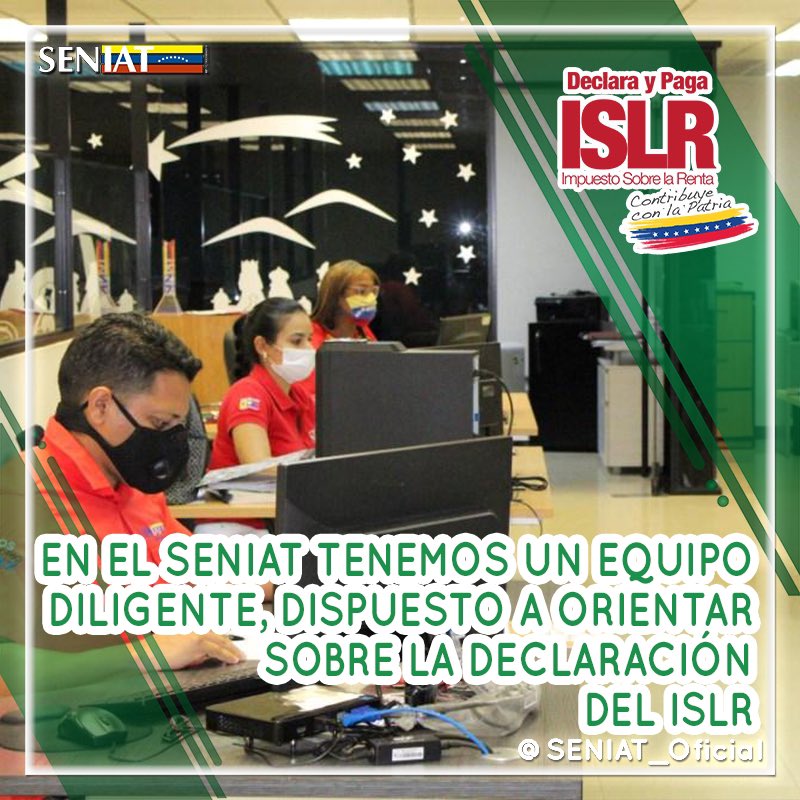 mippci_ven's tweet photo. 𝐏𝐚𝐫𝐭𝐢𝐜𝐢𝐩𝐚! ✍️🇻🇪
 El personal del SENIAT cuenta con un equipo que te orientará sobre cómo realizar tu declaración. Puedes comunicarte al ☎️08000SENIAT (08000736428)#SputnikVContraCovid https://t.co/I5hLktbljt