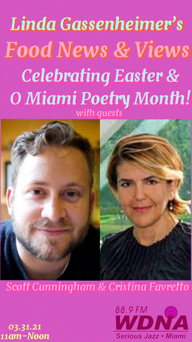 LGassenheimer's tweet image. @omiamifestival @cristinafavretto Easter &amp;amp; O Miami poetry month &amp;amp; think add caramel sweets to chocolate for happy sweet Easter,  @HistoryandWine beer &amp;amp; poetry @LaineDoss  restaurant news @FoodNewsandViews #wdna 88.9 FM Wed 11-noon streamed live and podcast wdna.org