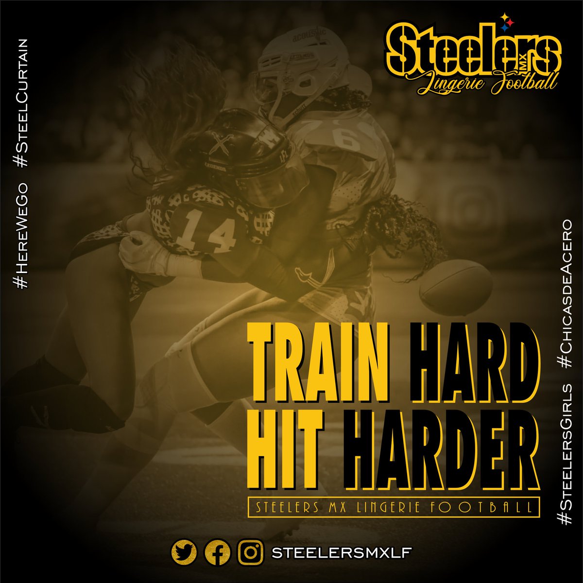 RedFuryFootball's tweet photo. 🇺🇸 Ever so close to being back on the football field!
🇲🇽 *Entrena duro. Pega más duro* ¡Cada día más cerca de estar en el emparrillado!
#steelersmx  #lingeriefootball #herewego #blackandgold #steelersgirls #chicasdeacero #football #sexy #cdmx #mexico #nojokefootball #likeagirl https://t.co/Vjw85CViiM