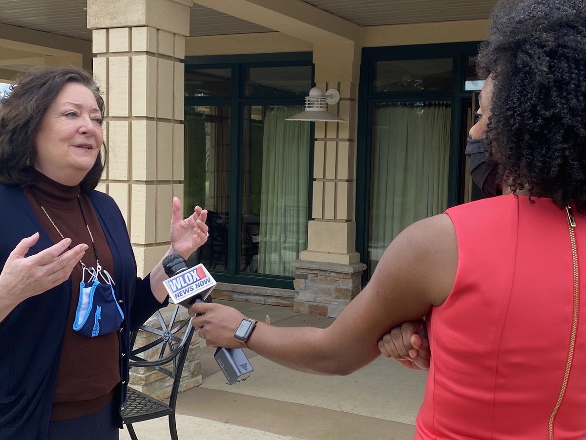 HancockChamber's tweet photo. Thanks to @DesiraeWLOX for catching up with us while we set for Swing for the Cause! Catch us on midday on @WLOX ! #HancockStrong https://t.co/Sgb4RZZKY3