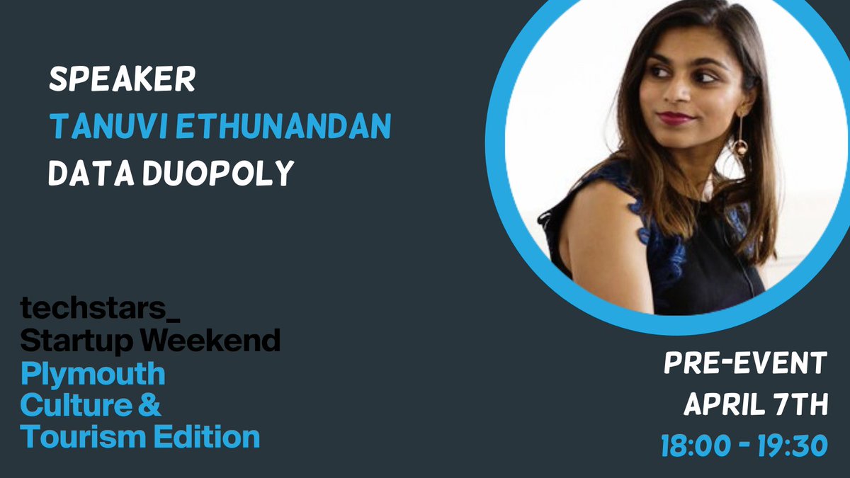 Don’t forget next Weds is the pre-event for our next @PlymouthStartup Weekend #Culture &amp; #Tourism edition!
 
This FREE session will be hosted by our Lead Organiser &amp; we’ll be joined by two experts in the industry 😎
 
Register 👉bit.ly/2O9LCse
 
@dataduopoly <a href="/PlymUni/">University of Plymouth</a>