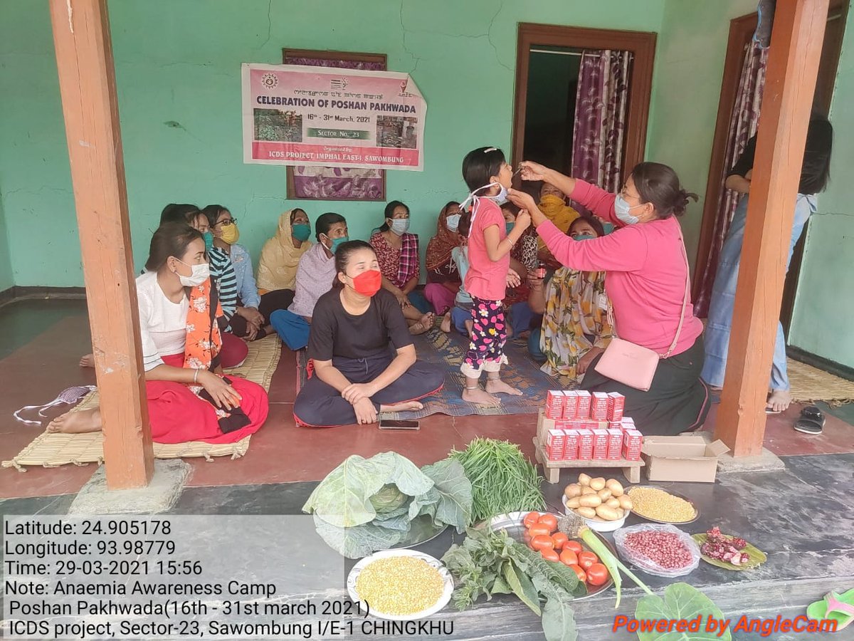 MoirangSenny's tweet photo. "Anaemia Campaign" were orgd. with administration of iron syrup to children, focusing on reducing high prevalence of Anaemia by AWWS of Sector23 ICDS Proj IMP/E-1 SWB @MoHFW_INDIA @MinistryWCD @PMOIndia @POSHAN_Official @NBirenSingh @ManipurPoshan @NgangomU @BanteeKonthouj1 https://t.co/POraU73fNB