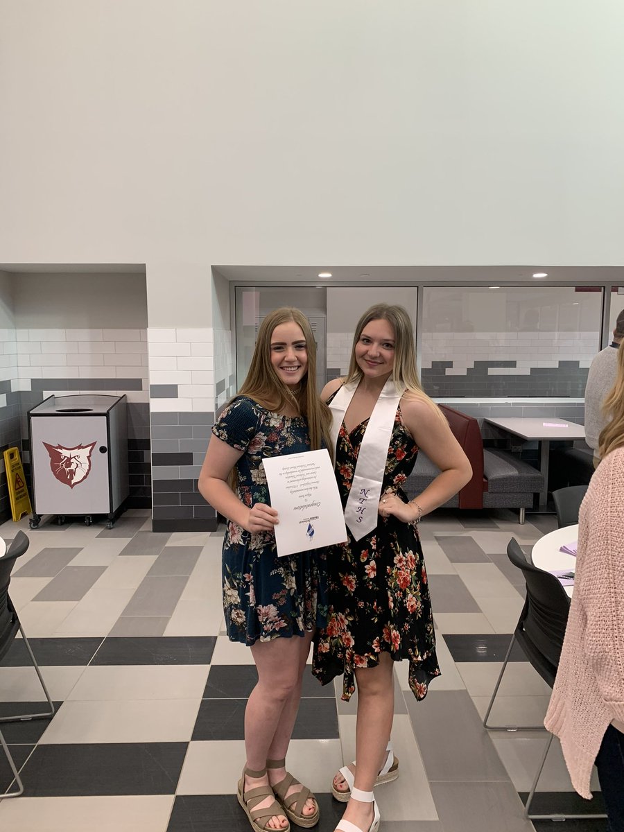 SHLadyCatSB's tweet photo. So proud of our very own @jenica_fielder and @_Allybaker for their induction into the National Technical Honor Society last night. Way to represent! #theycleanupnice #congrats #bearcatstrong https://t.co/NqUrcmZndj