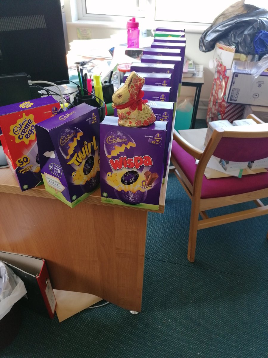 A lovely donation of Easter treats for the staff and residents from the Friends of Dean Maxwell CNU