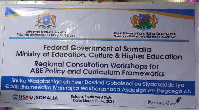 USAIDBarAmaBaro's tweet photo. Federal Member States consultations on the ABE Policy &amp;Curriculum Framework developed by @moechesomalia &amp; which is aligned with the formal curriculum &amp; standardises the delivery of ABE in the country. The ABE model can be delivered flexibly&amp; covers the basics of primary education https://t.co/XUYX5omfiA