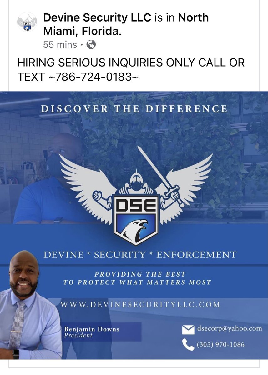 devine_security's tweet image. HIRING SERIOUS INQUIRIES ONLY CALL OR TEXT ~786-724-0183~