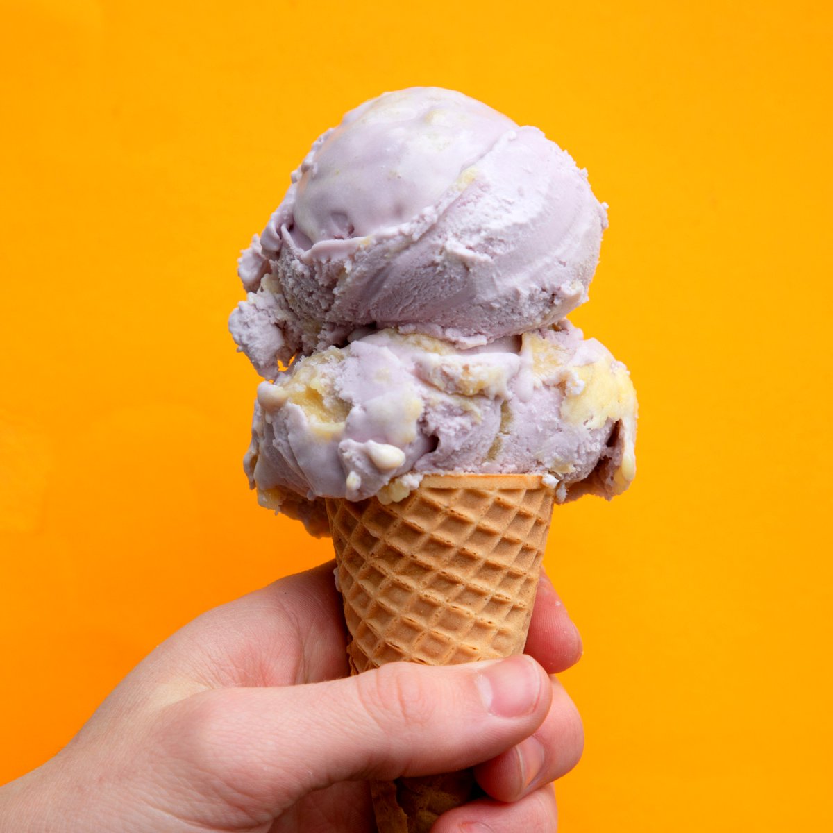 Clumpies's tweet photo. The surprise hit of the Spring menu has been our Lavender Orange ice cream. A subtly sweet and fragrant lavender ice cream is swirled with our house made sweet orange curd for a combination that tastes as fresh as a warm spring day! Available in shops and in our Spring pint pack. https://t.co/n7zirDBdYd