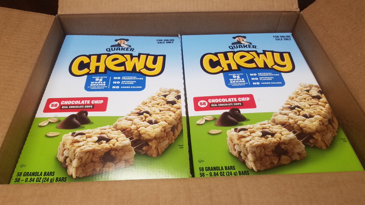 reddiamondtx's tweet photo. We received this generous gift of chewy bars yesterday for the @GalCoFoodBank  via Amazon delivery. 🙂 Not absolutely certain who sent this to us. 🙃    
#RedDiamondRealty #GalvestonCountyFoodBank #GCFB #FoodDrive #KidzPacz #MoveOutHunger https://t.co/AhTFoatv4h
