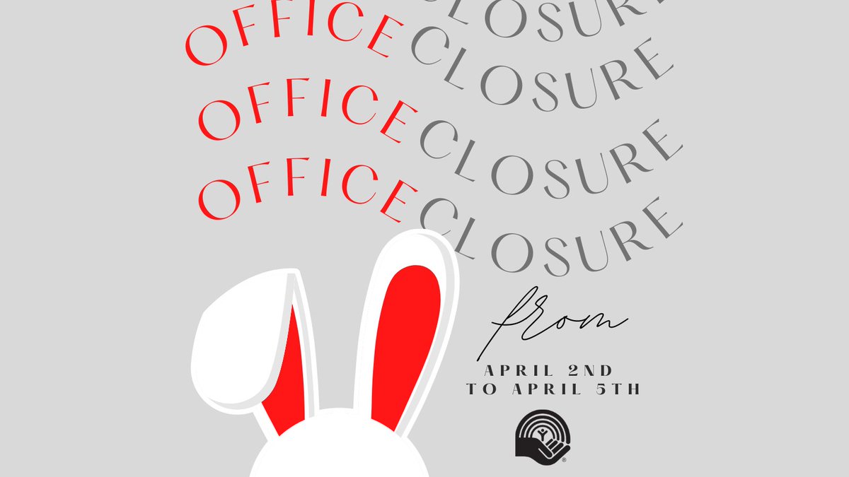 FMWBUnitedWay's tweet photo. United Way Fort McMurray and Wood Buffalo offices will be closed in observance of Good Friday and Easter Monday.
Regular office hours will resume on Tuesday, April 6th at 8 a.m.
Have a wonderful, relaxing long weekend! #localloveymm https://t.co/XrJhldh59A