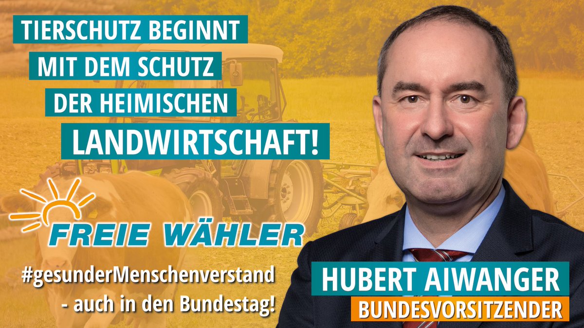 HubertAiwanger's tweet photo. Den heimischen Tierhaltern immer strengere Auflagen machen bis sie aufhören und dann Fleisch aus Ländern zu importieren wo wir nicht wissen was dort abläuft, ist der falsche Weg. #FREIEWÄHLER https://t.co/m8r4k7aBqX