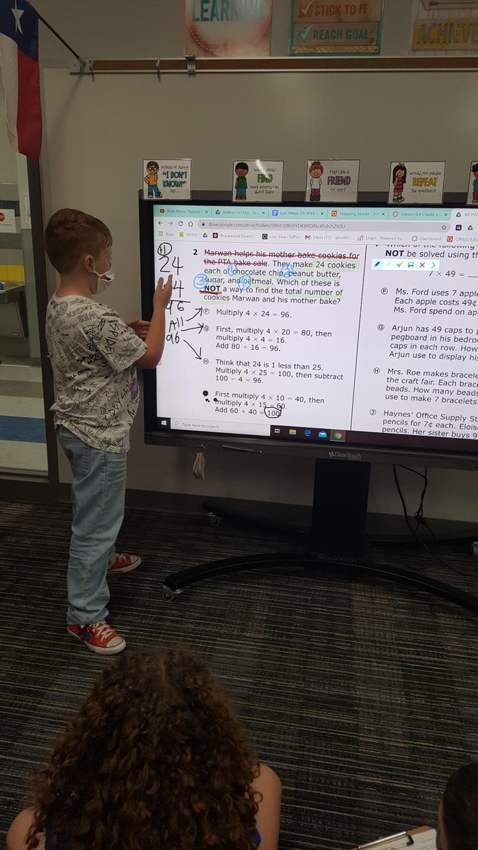 BFESBears's tweet photo. Ms. Lee’s third grade students solve math problems using standard algorithms. #BFES_Bears #NCISD https://t.co/qMwKcUBefj