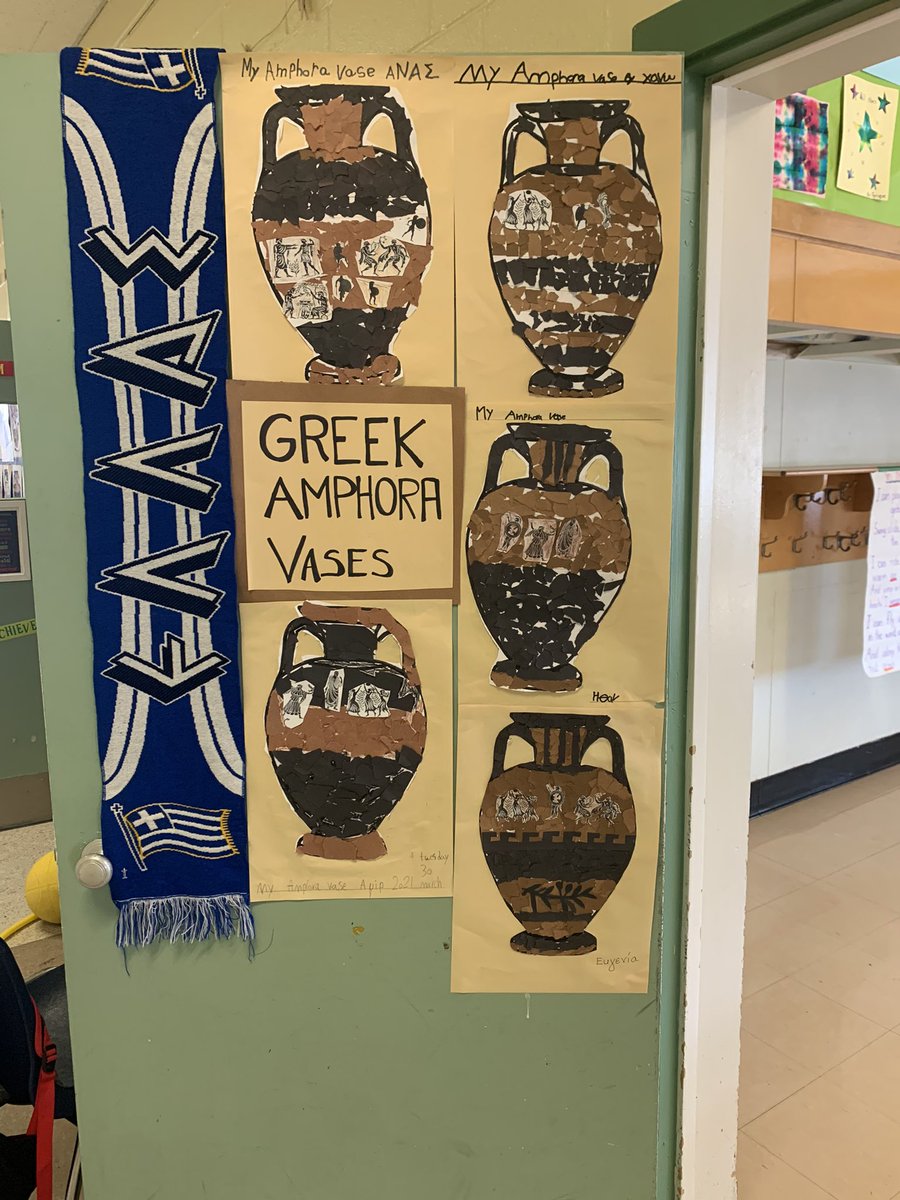 generatorm's tweet photo. My Grade 2/3 ELL students loved showcasing their Amphora vase art on our class door!
#marchisgreekheritagemonth
@BuchananPS_TDSB @TDSB_ESL @LC3_TDSB @TDSB_GHM @GreekComToronto https://t.co/YNZACY0WLG