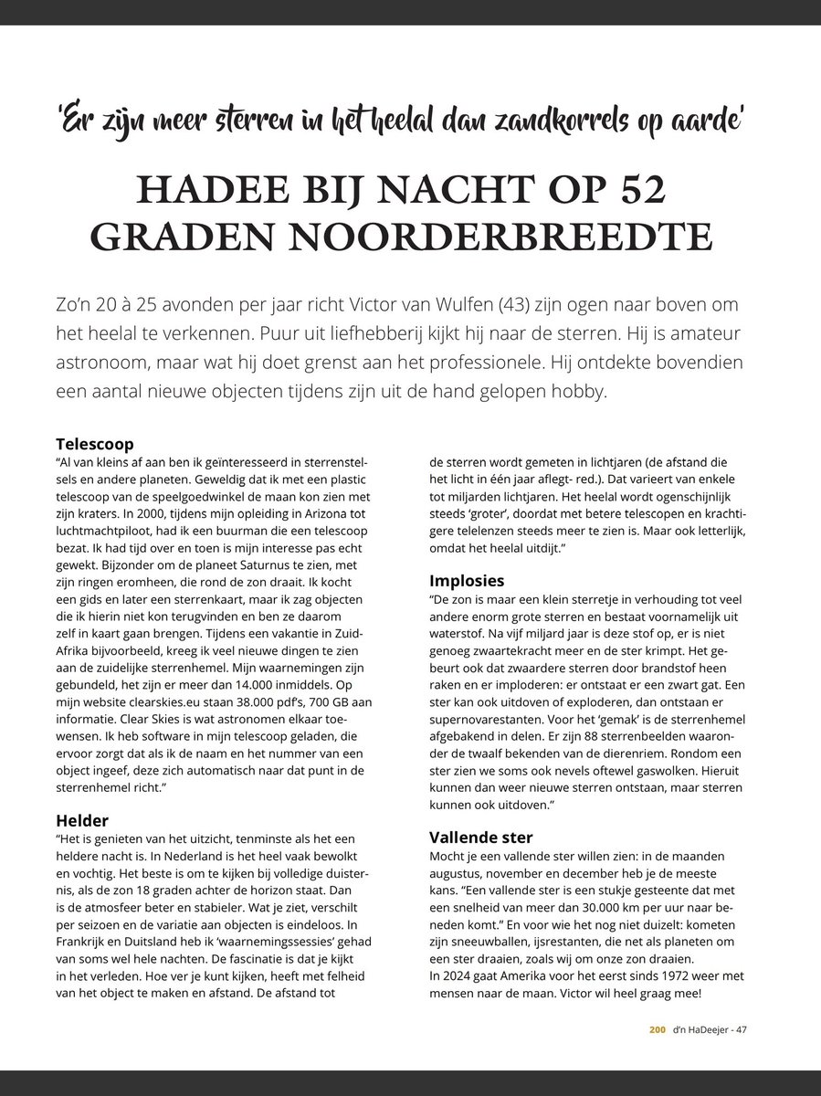 victorvanwulfen's tweet photo. Heeswijk-Dinther bij nacht. Het jubileum nummer van De Hadeejer @HaDeejer.
#hadeejer #sterrenkunde #astronomie
https://t.co/V3doaWGUs9 https://t.co/69OdsIX2If
