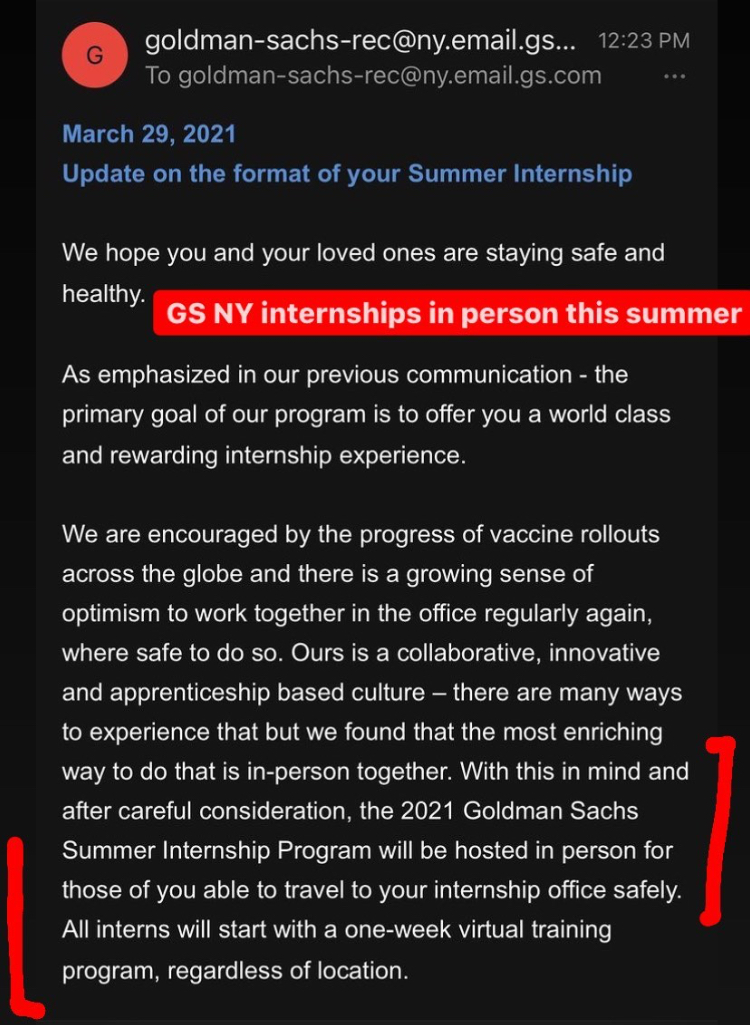 WallStreetOasis's tweet photo. Goldman Sachs confirms in-person internships this summer 

via @litcapital 

#summeranalyst #goldmansachs https://t.co/zrV1gjmzro