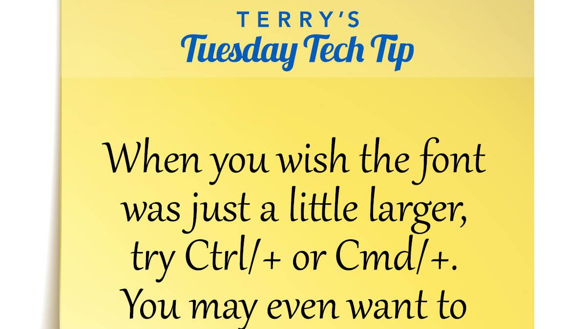 FandMHelpdesk's tweet image. When you wish the font was just a little larger, try Ctrl+ or Cmd+. You may even want to try a pinch! #TTTechTip indd.adobe.com/view/782060f6-…