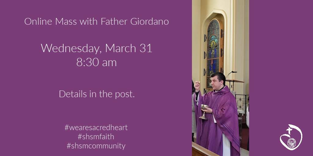TheSHSM's tweet image. Alumnae: join us for a virtual Lenten school mass, Wed March 31 at 8:30 am. alumnae@sacredheart.qc.ca for the Zoom link. Current &amp;amp; incoming families: link is in Highlights. #activefaith #wearesacredheart
