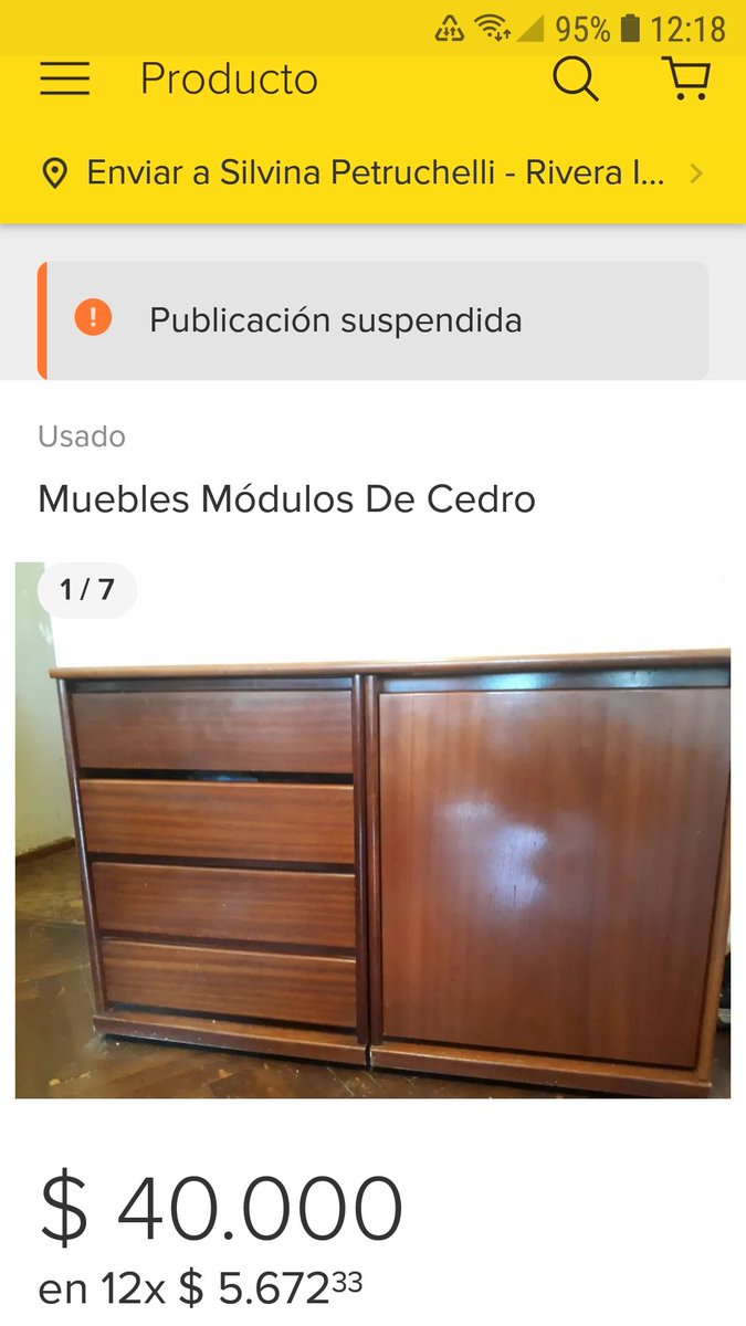 SEPetruchelli's tweet photo. @ML_Ayuda buen día tengo un problema con una publicación. Me dice PUBLICACIÓN SUSPENDIDA... Por qué es? Adjunto captura de pantalla 
Me pueden ayudar? https://t.co/AAOWkWWfmW