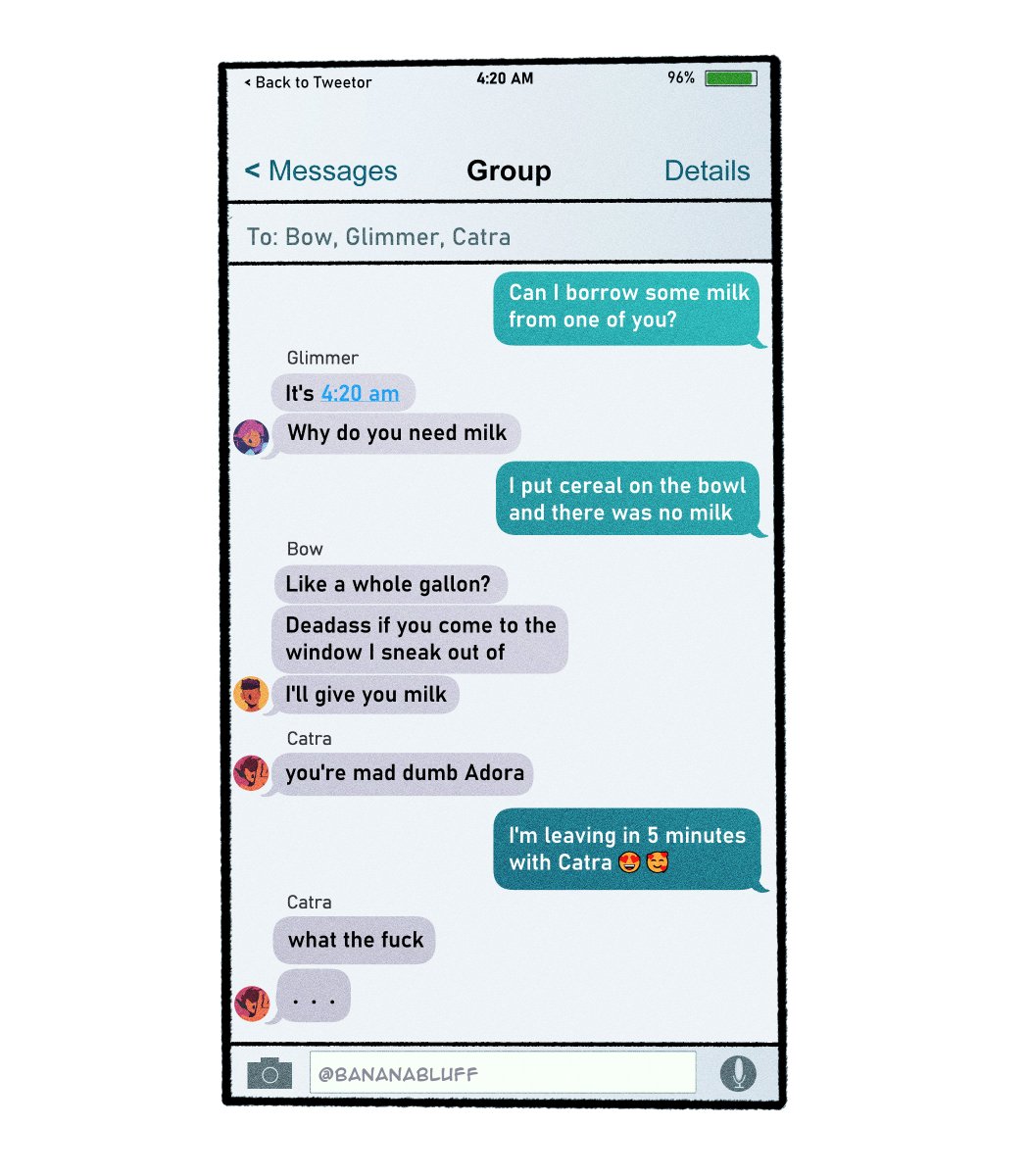 bananabluff's tweet photo. comic on best friend squad shenanigans #spop #catradora https://t.co/yQF74TLb29