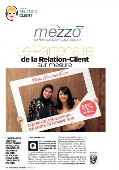 MezzoTunis's tweet photo. Retrouvez notre l'interview  dans le numéro du mois de mars du magazine @entreprisesmag dans le dossier "Relation Client"

#Mezzo #MezzoTunis #mezzoyens #mezzoyennes #mezzolifestyle #Entreprisesmagazine #mezzoenforce #BPTW #interview https://t.co/FN31Qsud7b