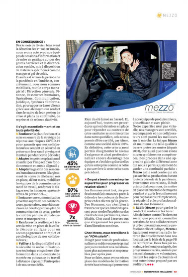 MezzoTunis's tweet photo. Retrouvez notre l'interview  dans le numéro du mois de mars du magazine @entreprisesmag dans le dossier "Relation Client"

#Mezzo #MezzoTunis #mezzoyens #mezzoyennes #mezzolifestyle #Entreprisesmagazine #mezzoenforce #BPTW #interview https://t.co/FN31Qsud7b
