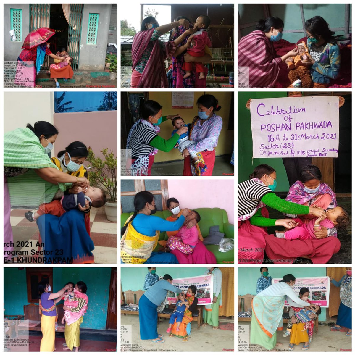 MoirangSenny's tweet photo. Door to door Administration of Iron supplement to Anganwadi beneficiaries of Sector23 ICDS project Imphal/E-l Sawombung by #AnganwadiDidis celebrating #PoshanPakhwada2021 @MoHFW_INDIA @MinistryWCD @PMOIndia @POSHAN_Official @NBirenSingh @NgangomU @BanteeKonthouj1 @ManipurPoshan https://t.co/LhYMGi9zKv