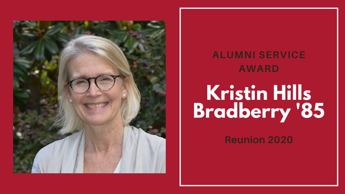 DavidsonAlums's tweet photo. Kristin Hills Bradberry ’85 was recognized with an Alumni Service Award! She led the successful Let Learning Be Cherished fundraising campaign and served an eight-year stint on the Board of Trustees. #DavidsonAlumni #DavidsonTrue
Read more: https://t.co/3ybBISDbBV https://t.co/qLWTFzCmYe
