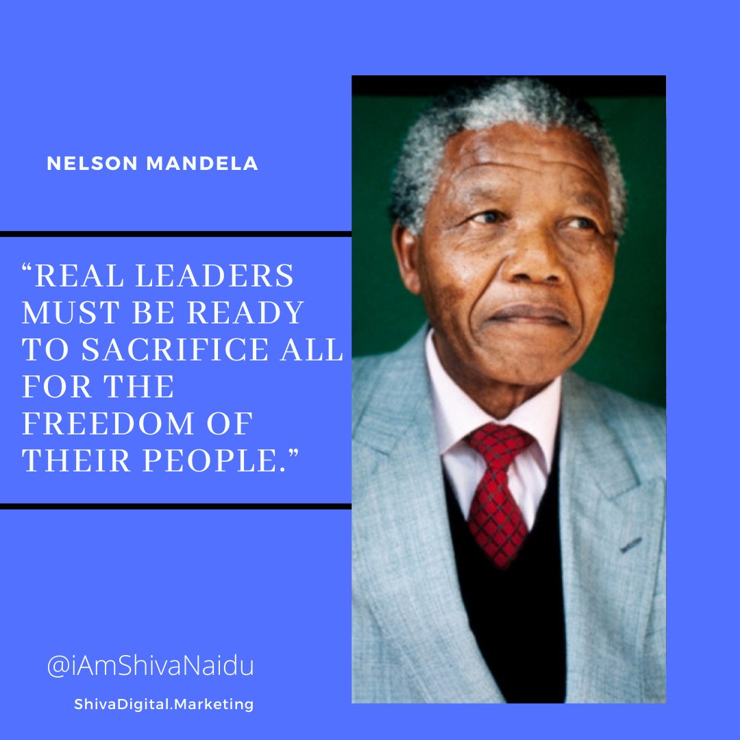 iamShivaNaidu's tweet photo. #tuesdaymotivations : "Real Leaders Must Be Ready To Sacrifice all For The Freedom Of Their People". ~ Nelson Mandela
#NelsonMandela / #tuesdayvibe / #DigiBoy https://t.co/31FZ31k5L3