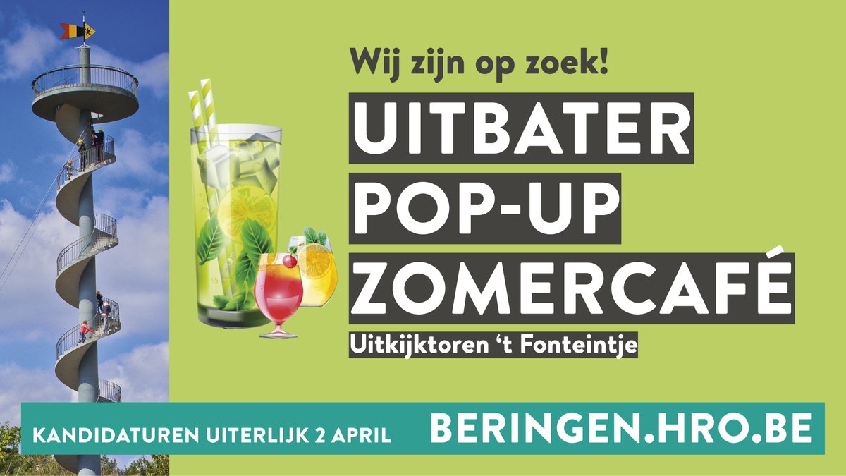 visitberingen's tweet photo. @stadBeringen is op zoek naar een uitbater van een pop-up zomercafé aan 't Fonteintje. 
https://t.co/DEei7R4Ipd https://t.co/9Sj1CyjnM7
