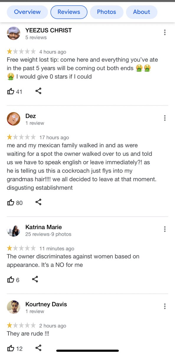 simoarmo's tweet photo. @AnniAless My new favorite pastime is reading the reviews TikTok people leave for discriminatory places https://t.co/v1nh4NLdA3