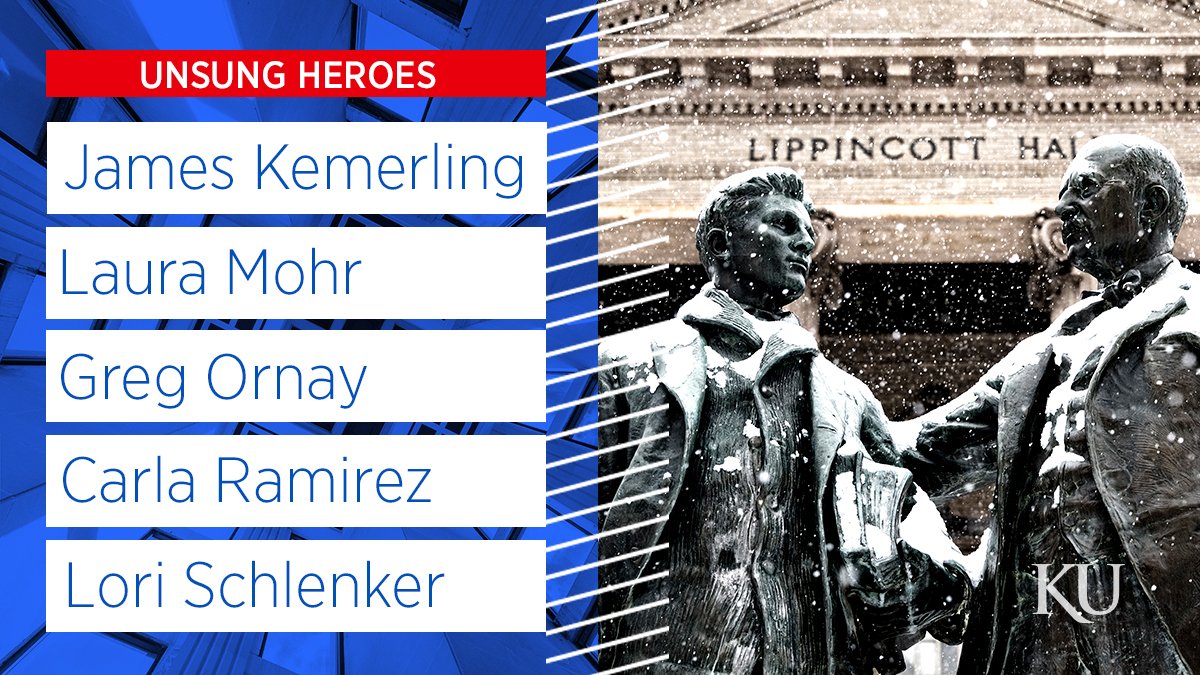 ResearchAtKU's tweet photo. A group of research + facilities staff discovered damaged pipes and flooding caused by extreme cold weather in several research buildings — and their actions averted significant damage. Congrats to the March 2021 Unsung Heroes of #KUResearch!
➡️ https://t.co/Y9LGpkBmDA https://t.co/7HGfWV84zK