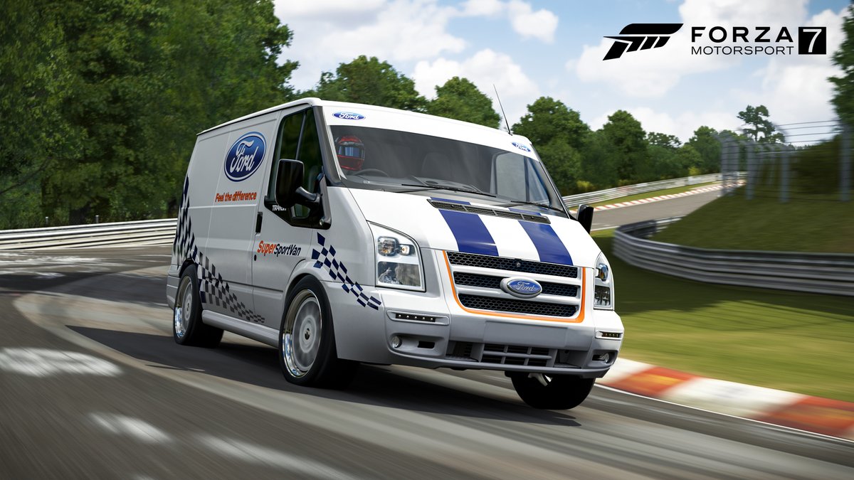 ForzaMotorsport's tweet image. Join us in paying tribute to the Queen of the Nürburgring in a new Rivals event, available now in-game. Recreate Sabine Schmitz's iconic run around the Nordschleife in the Ford Transit SuperSportVan.