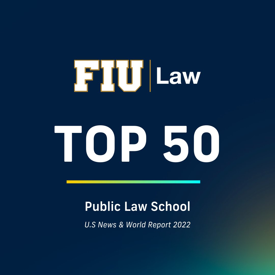 #FIULaw rises to #46 among public law schools and ranks #88 in the nation overall in the latest U.S. News &amp; World Report rankings. Five of FIU Law’s specialty programs also earned top-50 recognition among public law schools.

Full story: bit.ly/3sCL6lw