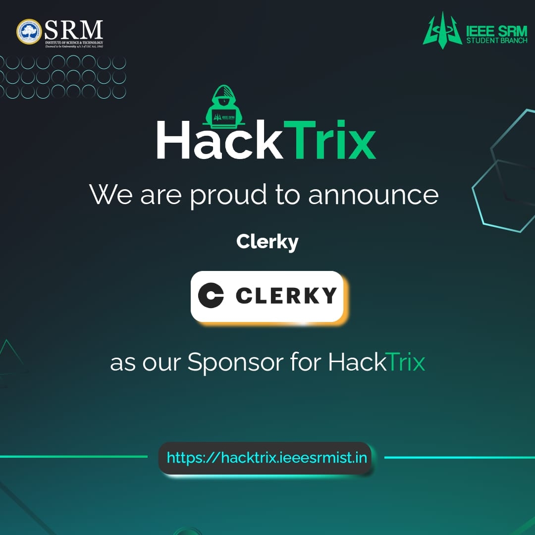 ieeesrmist's tweet image. @clerkyinc is an online legal service for startups to avoid the typical problems faced by them through clear and effective solutions.

#HackTrix #IEEESRMIST