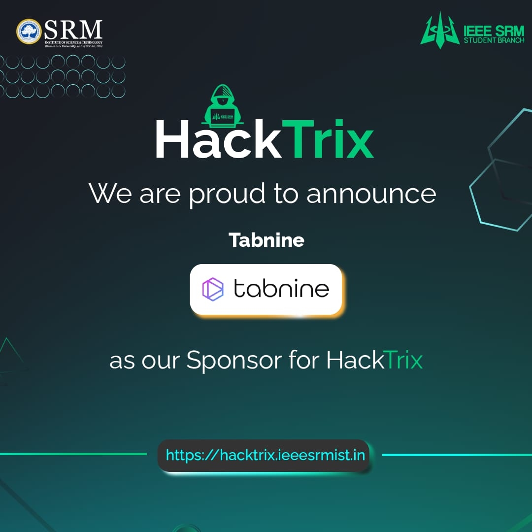 ieeesrmist's tweet image. To avoid the mundane task of writing code that needs to be constantly rewritten,  @Tabnine_ offers an AI code completion tool to accomplish your tasks faster and more efficiently.

#HackTrix #IEEESRMIST