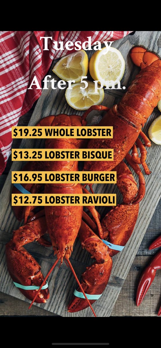Duet_Restaurant's tweet photo. We invite you to lobster night today!
#Millbasin #localbusiness #EatLocal #BrooklynTogether #BREAKINGNEWS #brooklyndiner #Brooklynrestaurant #NewYork #NYC #Brighton #BrightonBeach #MySectetNYC #Allinnyc #ManhattanBeach #NYCrestaurant #Coneyislandbeach #BrooklynNets #lobsterfest https://t.co/sIwPVwji4D