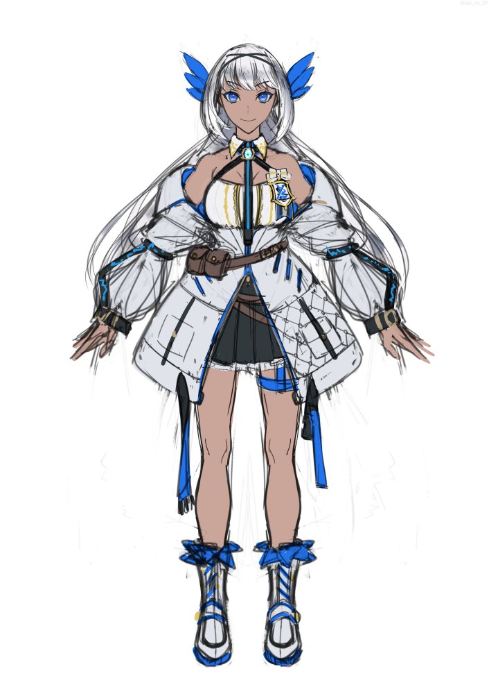 炉木むおん Live2d習得中 Live2dモデル販売用のキャラデザ 褐色ワルキューレちゃん キャラデザ オリジナルキャラクター