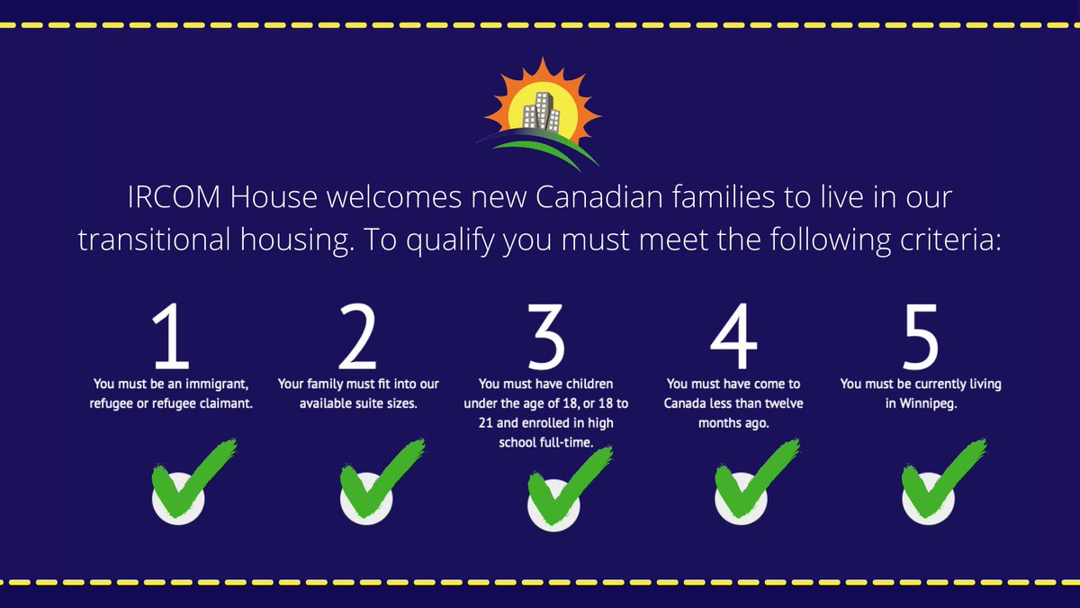 ircominc's tweet photo. Ever wondered how you could apply for IRCOM House?

Check all five of the criteria below and you qualify! Visit our website to find the application form and other information.

https://t.co/TbwECpT2tI
#CommunityOfBelonging #FindingHomeAgain #RefugeesWelcome https://t.co/vwG1Ms1moH