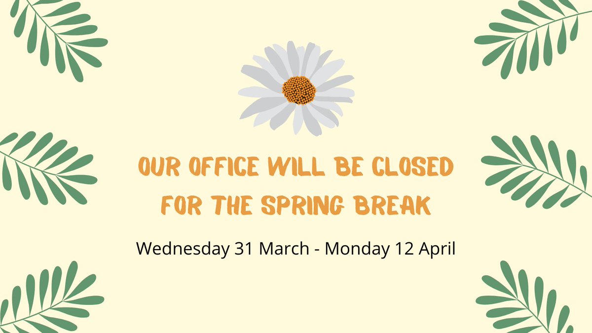 EastLondonSU's tweet photo. The Students’ Union will be closed for the Easter break. We will return on Monday 12 April 2021. If you have an urgent enquiry, please email us: students.union@uel.ac.uk. 
The inbox will be checked between Monday and Friday excluding bank holidays. https://t.co/XMJX2TpO1e https://t.co/xbWldS67Ji
