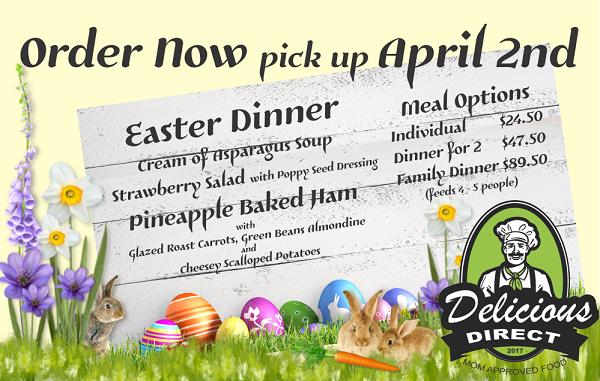 GuelphBugle's tweet image. .@MomApprovedFood - Three Course Easter Dinner - Order by Tuesday, March 30th for pick up on Friday, April 2nd - Just take it home, reheat it and enjoy! 
Info: ow.ly/qixg50E42fk
#Guelph #AllThingsGuelph #LocalDeliveryAvailable