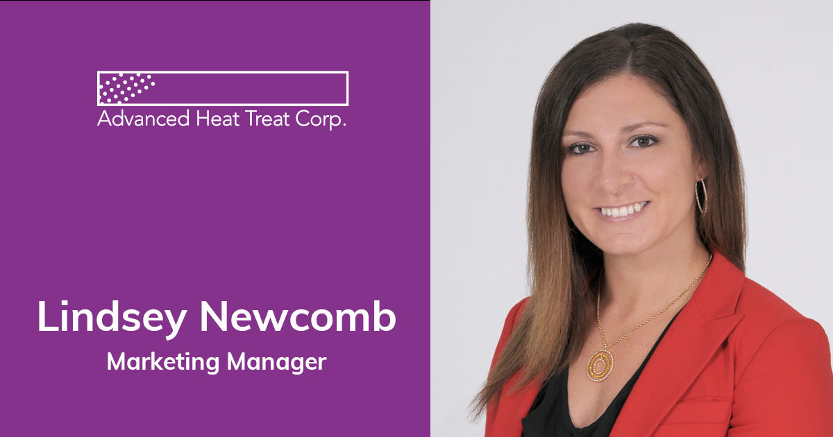 AdvHeatTreat's tweet photo. We continue our "Meet the Team" blog series with Lindsey Newcomb. Lindsey shares info about AHT's recent investments/changes, her first impressions of AHT and a few things you might not know about her. https://t.co/6WB1E1rq7P https://t.co/uTDniZitqP