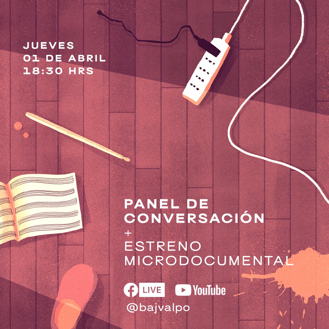 bajvalpo's tweet photo. ¡Imperdible! 🔥 

Si ya te habíamos contado que el disco del Lab. de Producción Musical se liberaría este 1 de abril en plataformas, pues bien, ahora te contamos que ese mismo día, a las 18.30 hrs, nos reuniremos a comentar en detalle esta producción junto a invitades. https://t.co/P93eGiBFXo