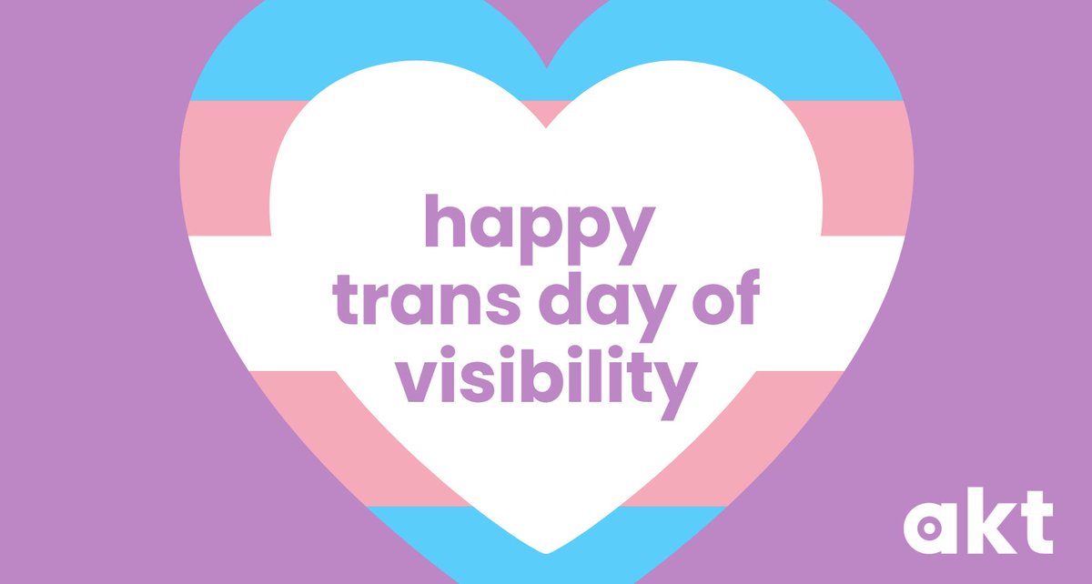 Happy #TransDayofVisibility to our amazing trans young people, staff, supporters and volunteers! 

If you're a young trans person and need advice or support, chat to us online: akt.org.uk