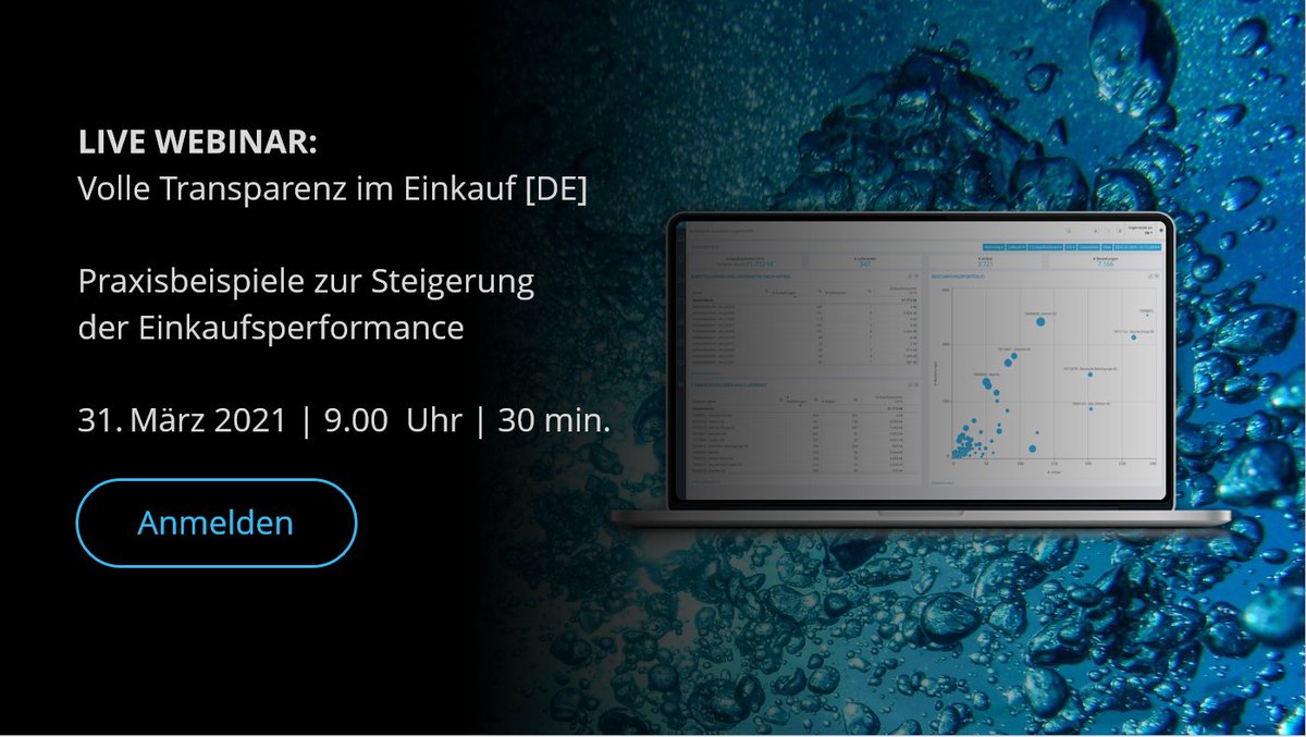 #Transparenz über das gesamte #Einkaufsvolumen ist nach wie vor ein TOP Indikator für die #Performance im  #Einkauf.

Erfahren Sie in unserem Webinar, wie Sie mit SCALUE® #Procurement #Analytics die Transparenz im Einkauf erhöhen.

#procurementanalytics

scalue.com/webinar-transp…