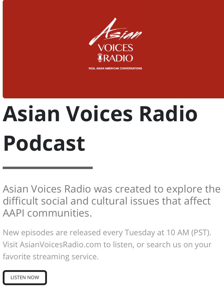 Starting today, you can hear my episode on the Asian Voices Radio podcast. The segment covers some of my earliest years as a broadcast journalist -  and a strange link to the reporting of the Jonestown mass suicides. Check it out! #RealAsianAmericanConversations
