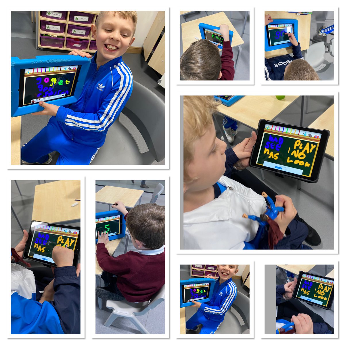 In Dee this morning we used Chalk Draw to write our common words