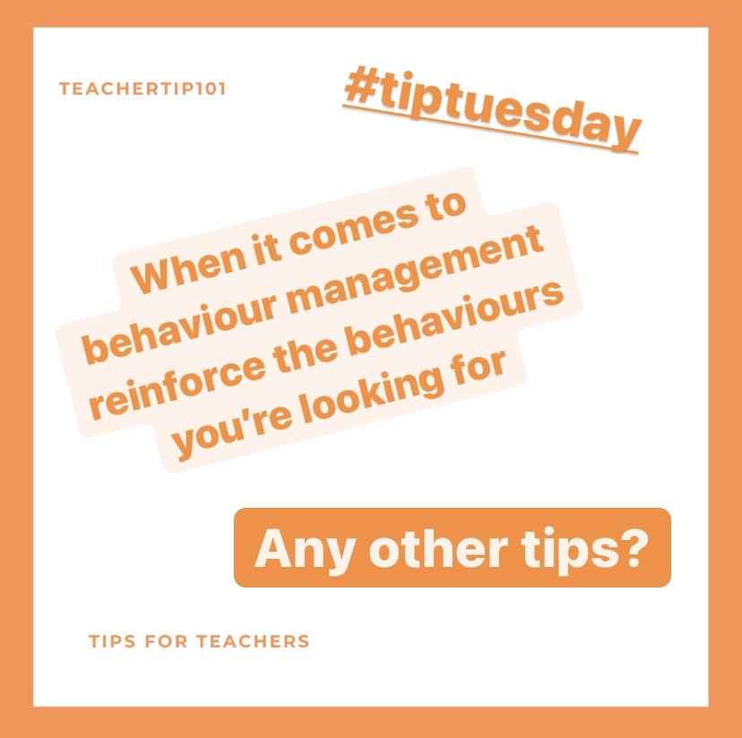 teachingtip101's tweet photo. #tiptuesday any other tips around behaviour management? Comment below ⁦@MrTs_NQTs⁩ https://t.co/2SFBtYMytf