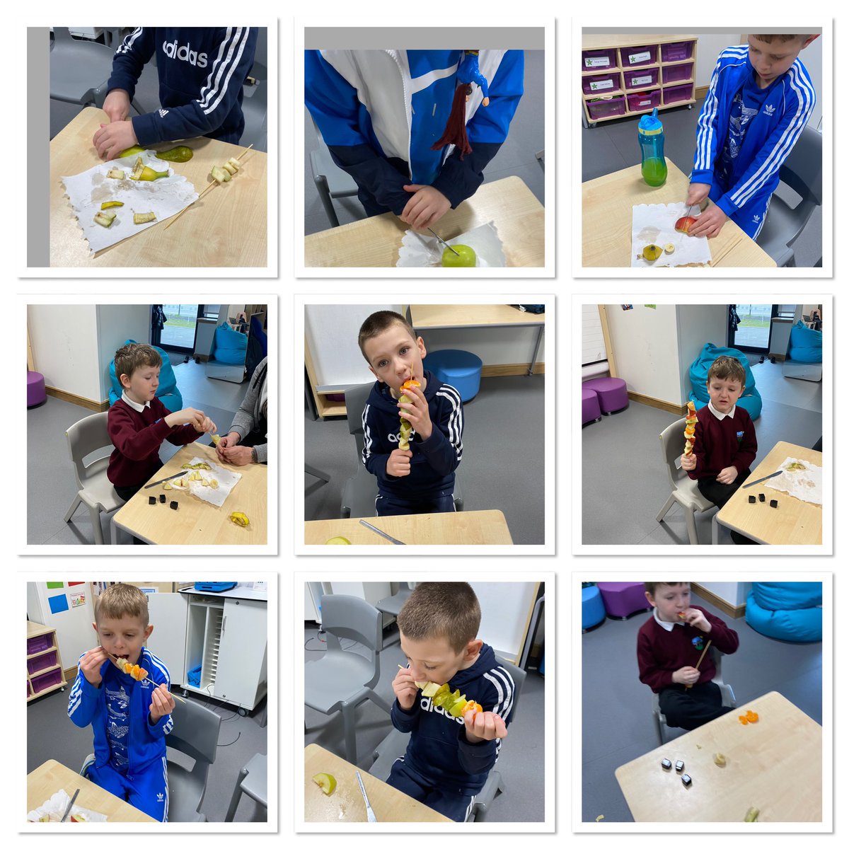 Fruit kebab making in Dee, we were washing, chopping and making our kebabs 👍👍👍👍