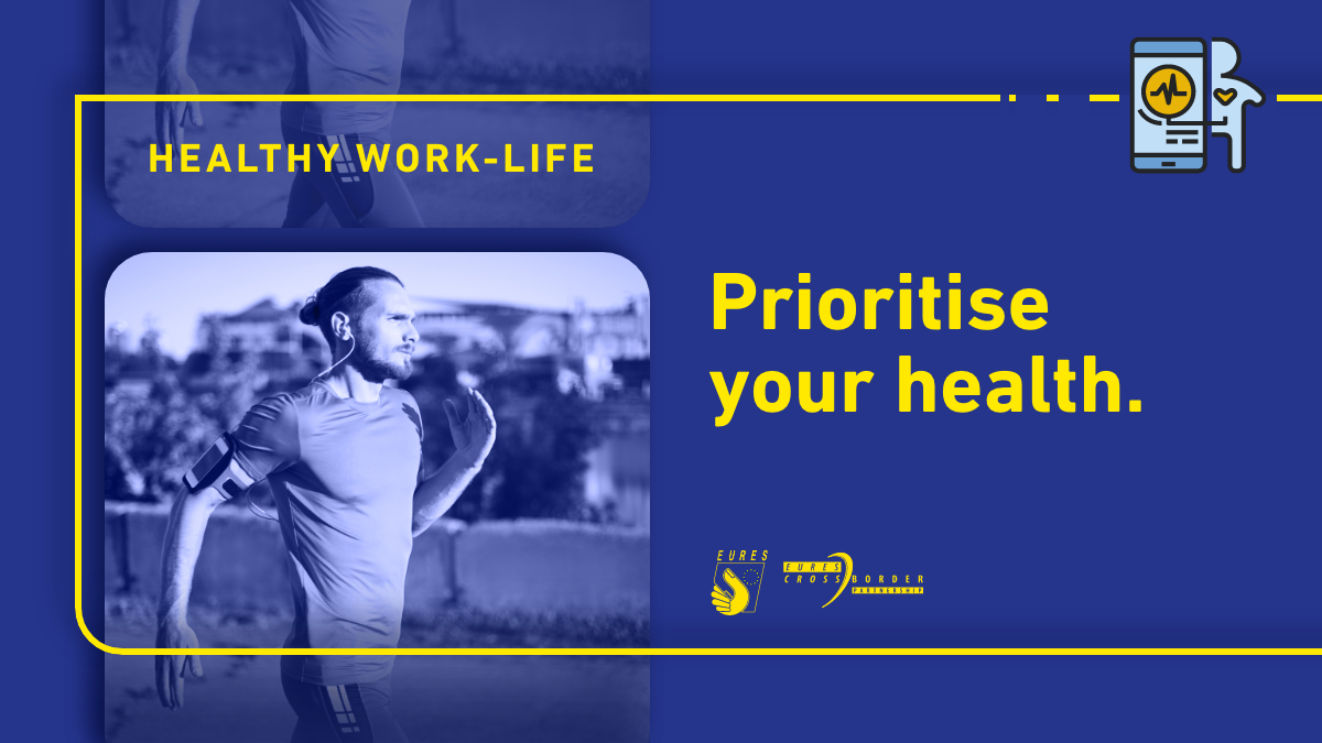 CBPES_online's tweet photo. This week in conjunction with @EURESJob
Tips for a healthy work life balance during the COVID-19 restrictions.
Prioritise your health
Take regular breaks & find ways to exercise. Vast range of classes online to exercise indoors at a time that suits you.
-
#EuresMovingForward https://t.co/PUeMmYTf8y